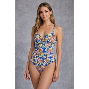 Johnny Was Pauline Tank One Piece Floral Bathing Suit Womens XXL Beach Resort